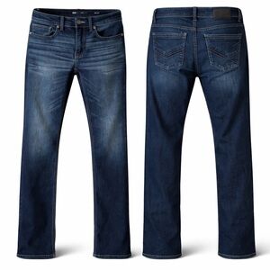 BKE Men's Dark Indigo Straight Jeans
